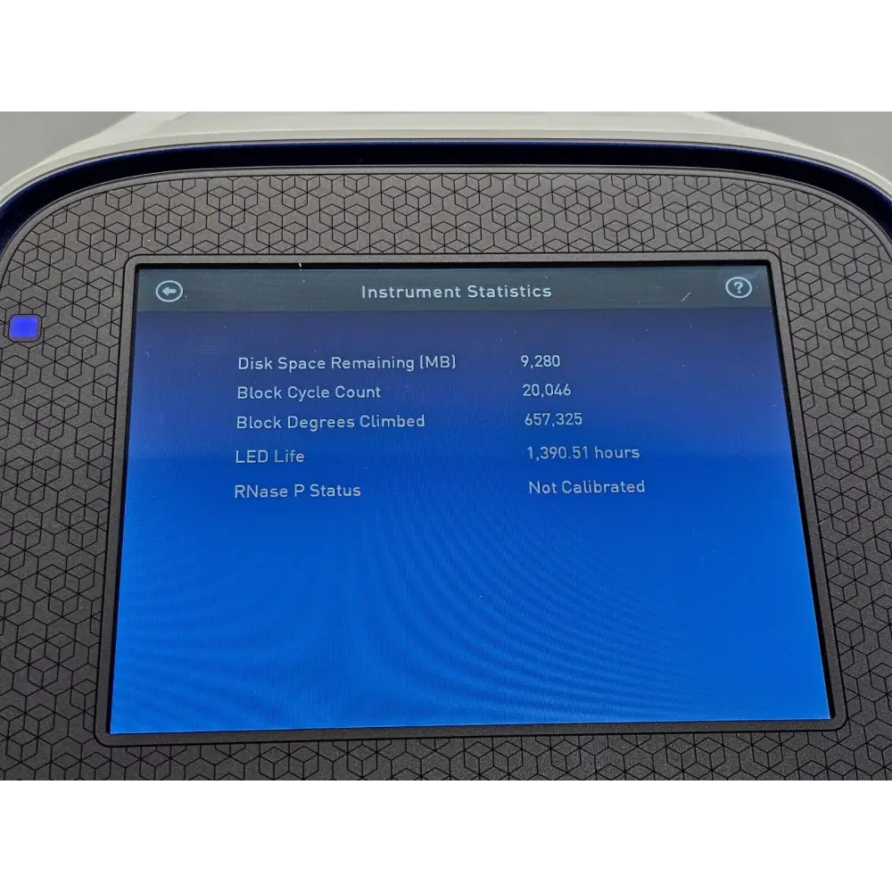 Applied Biosystems QuantStudio 5 qPCR instrument serial and model label detail showing A28135 part number