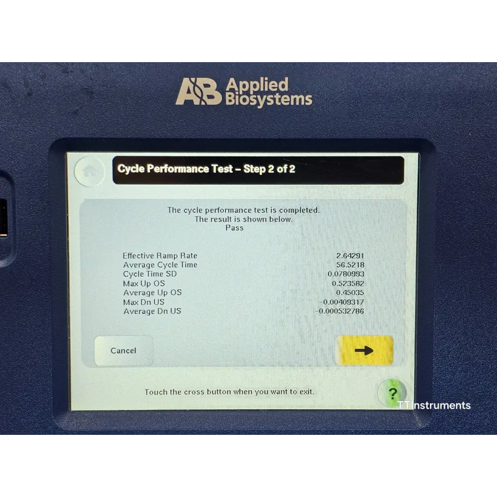 StepOnePlus qPCR system touchscreen displaying main menu interface