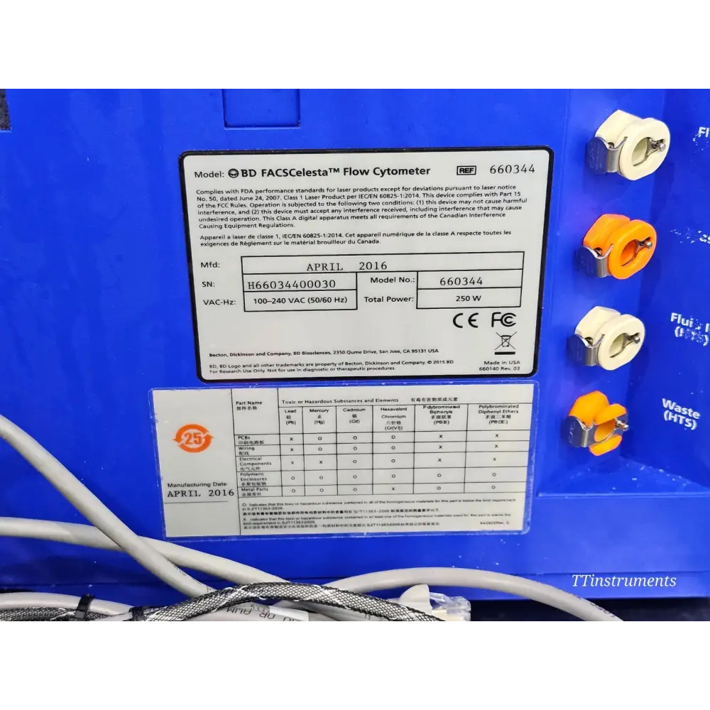 BD FACSCelesta Multicolor Flow Cytometer 3 Lasers BVR w/ BD HTS + Supply System.
