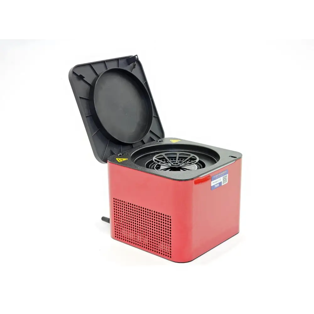 Bio Molecular Systems Mic MIC-2+HRM qPCR cycler lid open revealing aluminium rotor and 48-sample tube format