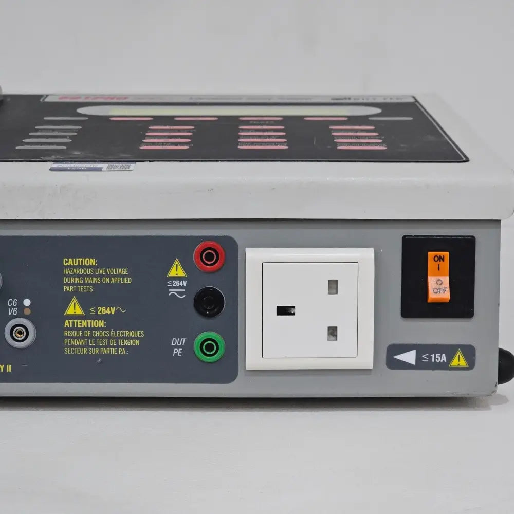 601PRO XL international safety analyzer left-side profile showing port and receptacle detail