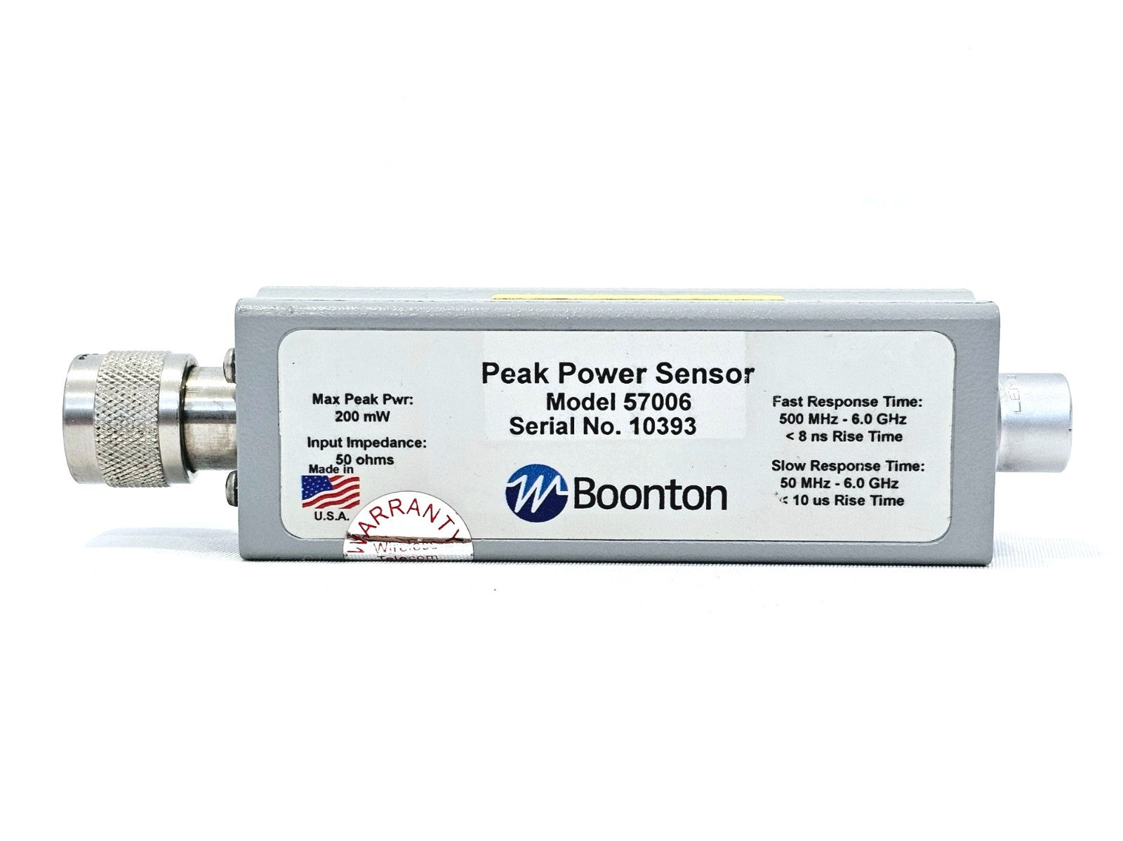 Boonton 57006 Peak Power Sensor, 500 MHz - 6 GHz -50 dbm to +20 dbm