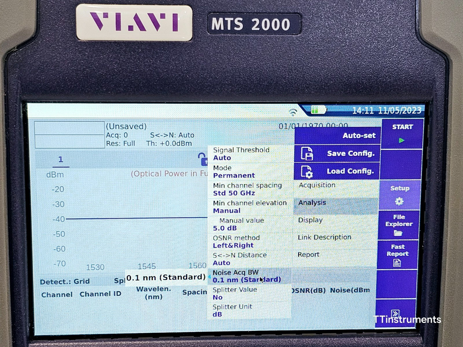 Calib Viavi MTS 2000 V2 + CWDM COSA-4055 Optical Spectrum Analyzer 1260-1625 nm