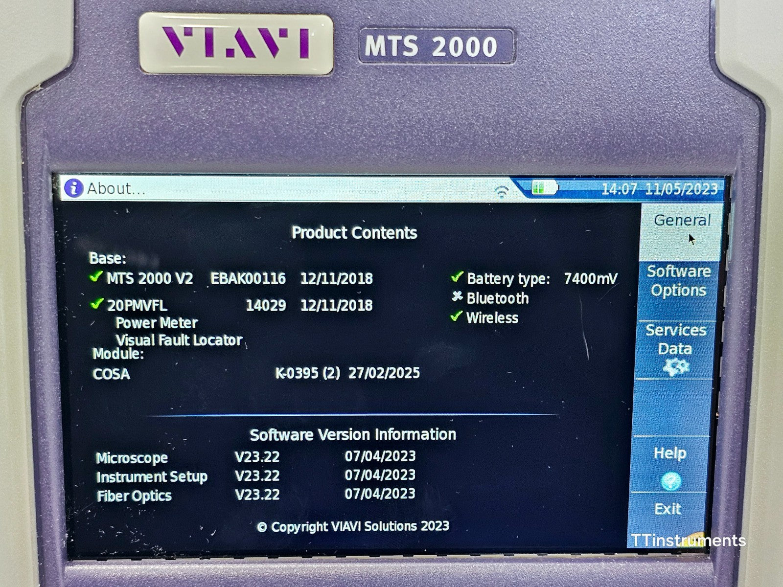 Calib Viavi MTS 2000 V2 + CWDM COSA-4055 Optical Spectrum Analyzer 1260-1625 nm