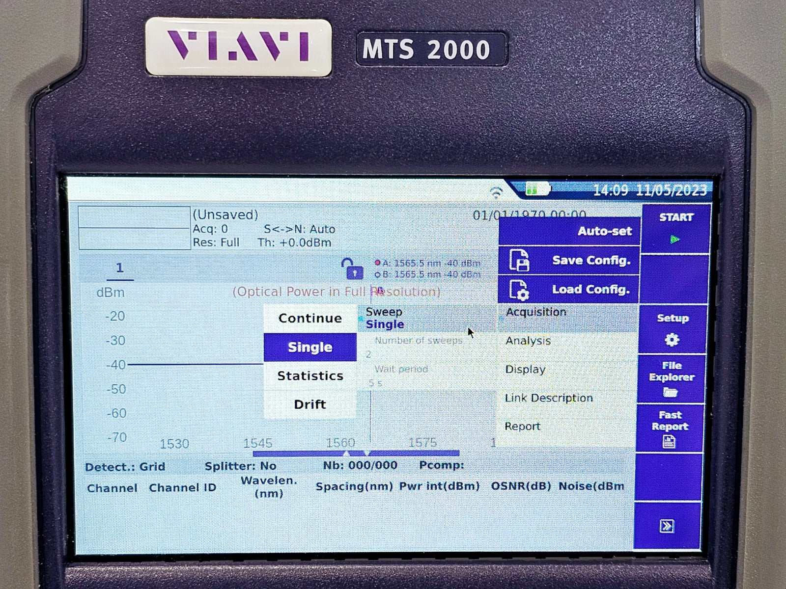 Calib Viavi MTS 2000 V2 + CWDM COSA-4055 Optical Spectrum Analyzer 1260-1625 nm