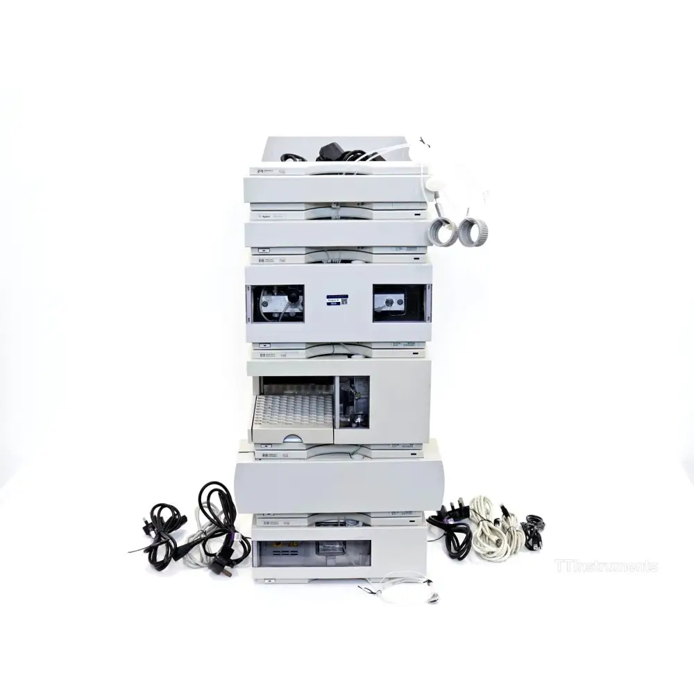 Agilent HP 1100 Series HPLC system full five-module stack front view