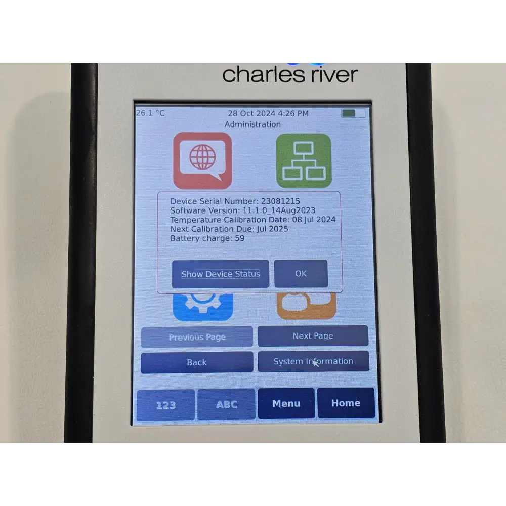 Charles River PTS150 spectrophotometer with stylus accessory on white background