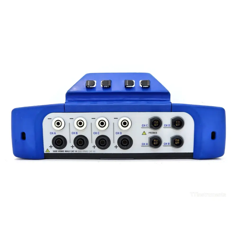 Dranetz HDPQ Xplorer left-side view showing power switch, GPS port and AC adapter input