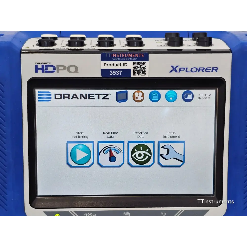 Dranetz HDPQ Xplorer phasor display mode showing voltage and current phase relationships