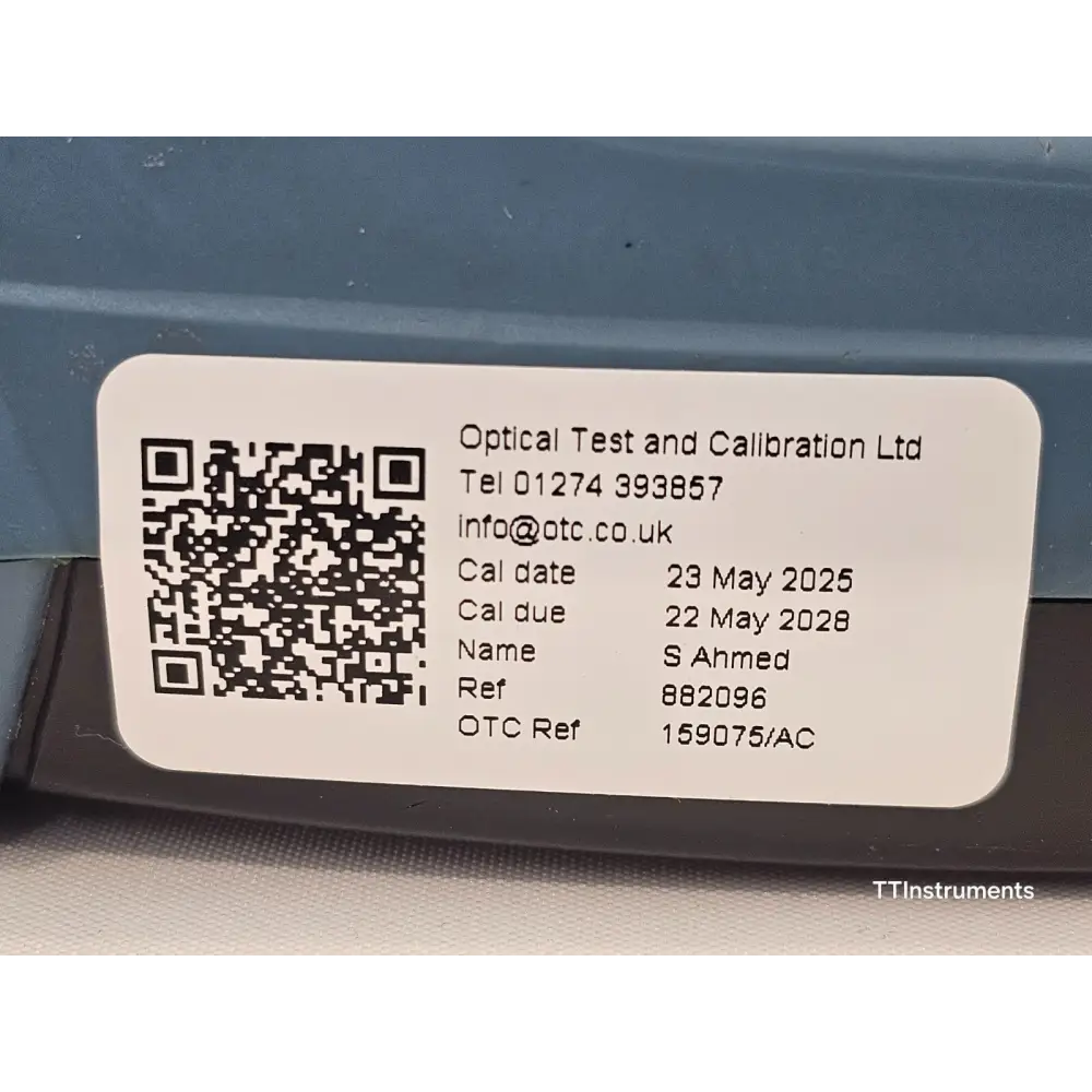 EXFO FOT-930 MaxTester II unit with calibration label dated May 2025