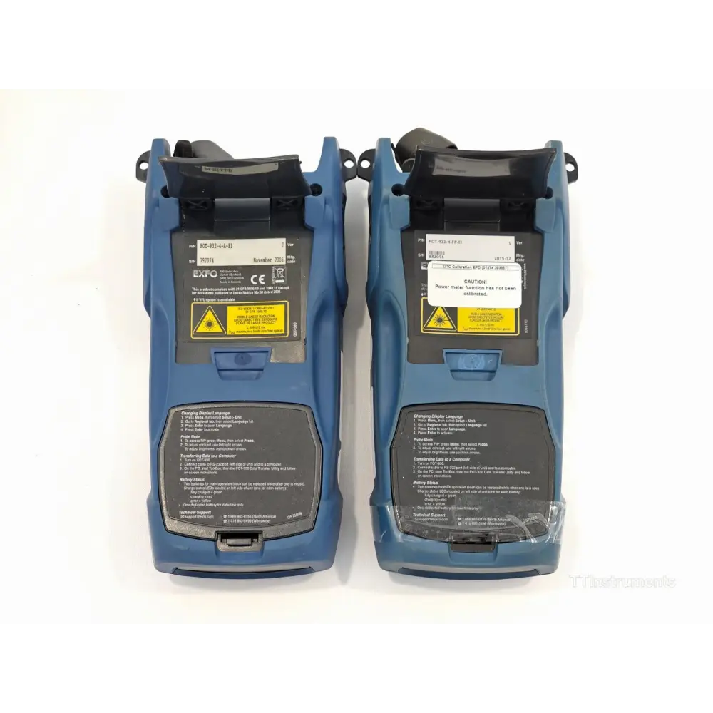 EXFO FOT-930 MaxTester II colour display showing FasTesT loss measurement results