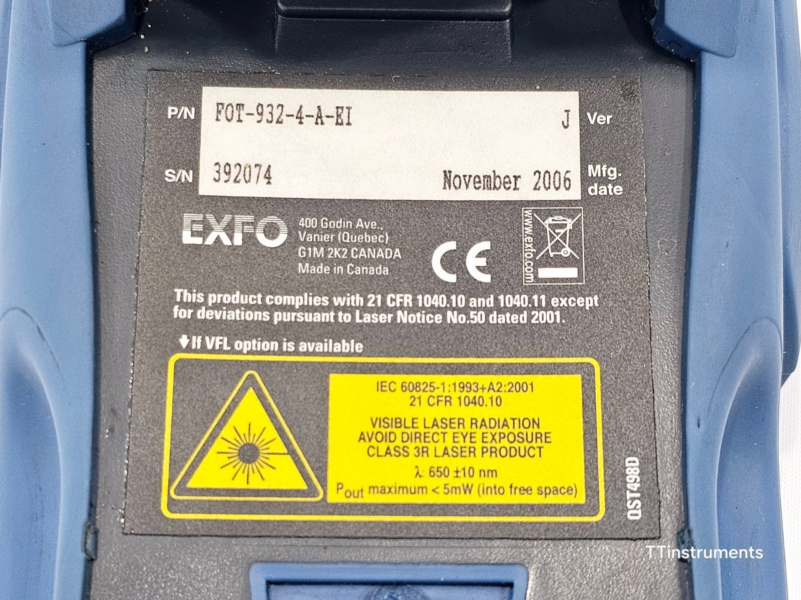 Calibrated EXFO FOT-930 MaxTester II Optical Loss Tester 1310/1550/1625 SM OLT