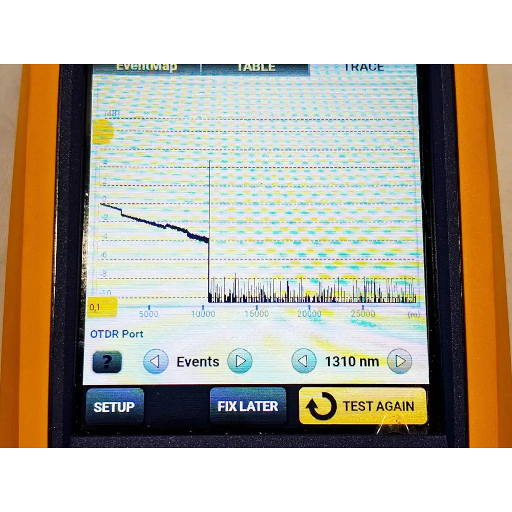 OTC calibration certificate documentation accompanying the Fluke Versiv 2 OptiFiber Pro QUAD OTDR