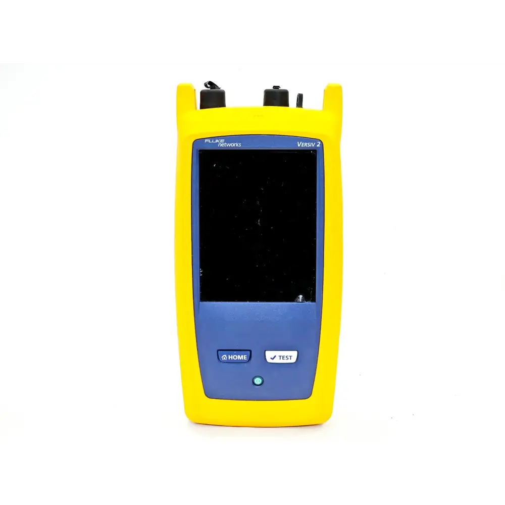 Fluke OptiFiber Pro QUAD OTDR rear view showing label and battery compartment
