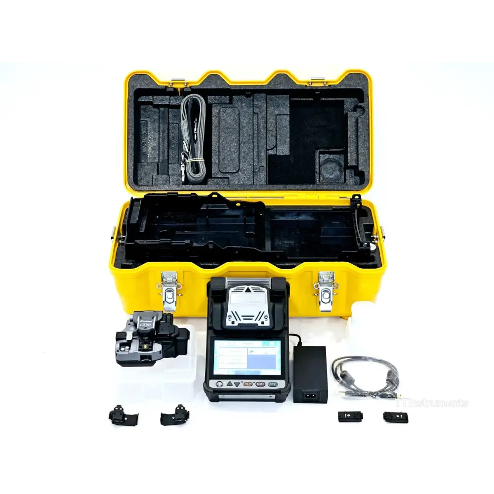 Fujikura 41S active cladding fusion splicer front view with 5-inch TFT touchscreen