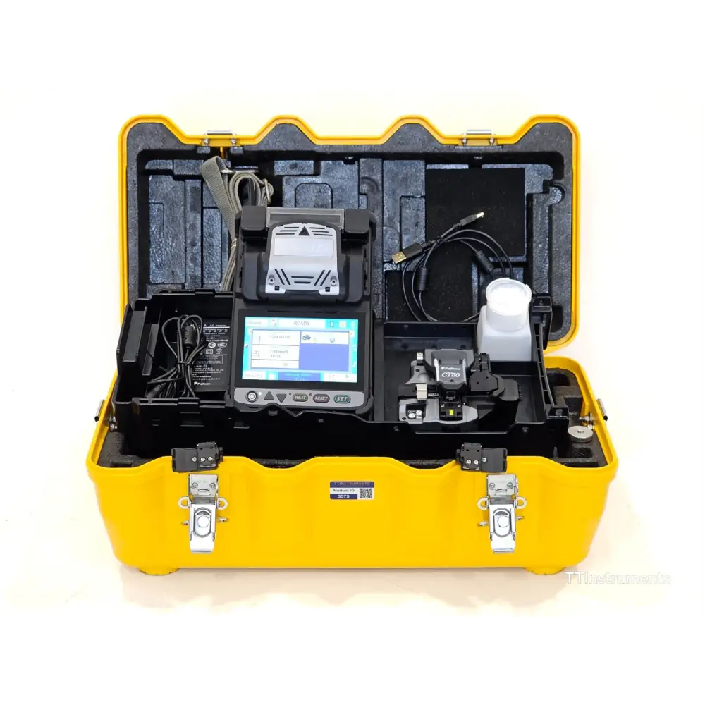 Fujikura 41S active cladding fusion splicer front view with 5-inch TFT touchscreen