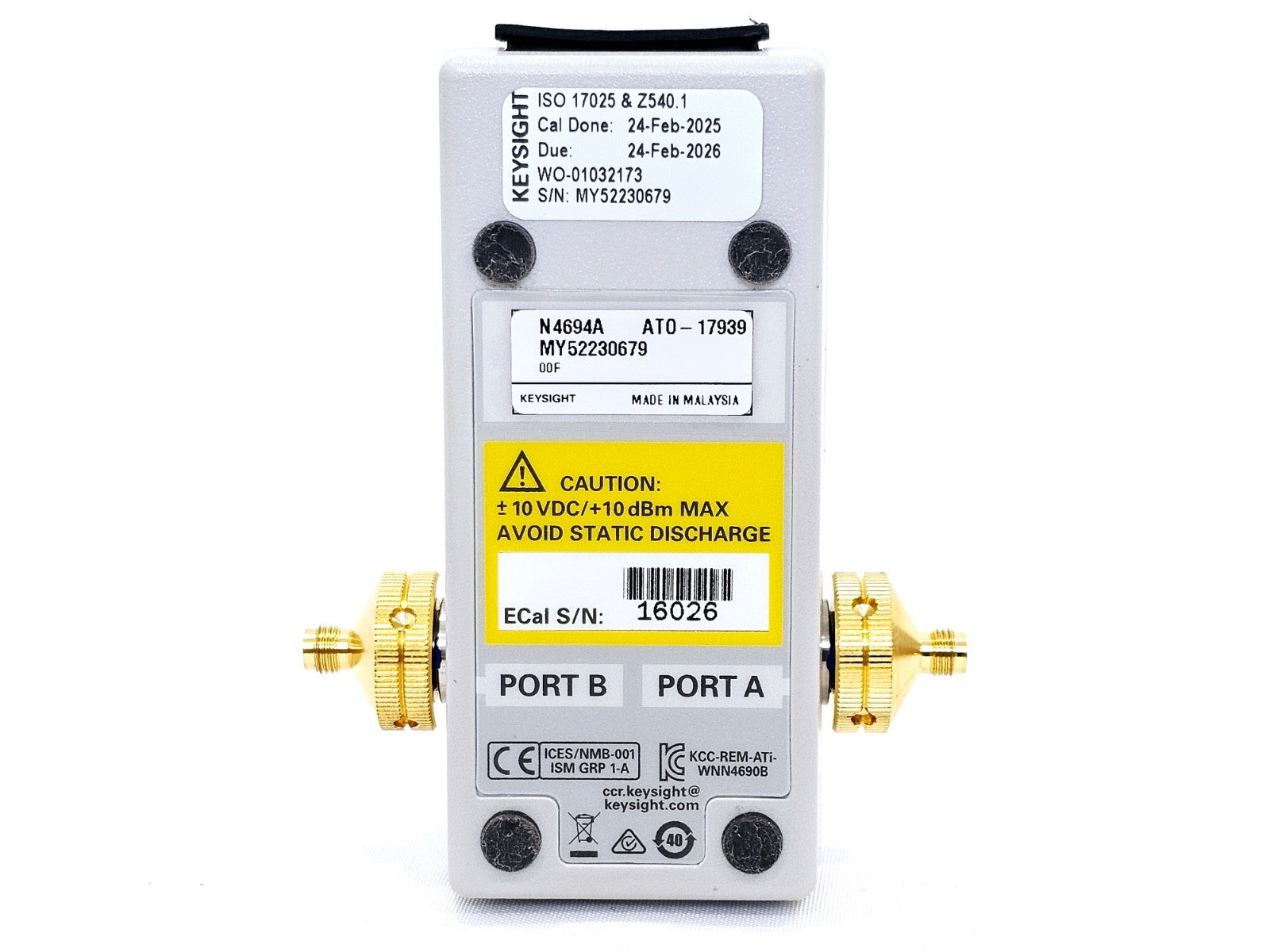 Calibrated Keysight N4694A 1.85 mm 2-Port ECal Option 00F 10 MHz–67 GHz