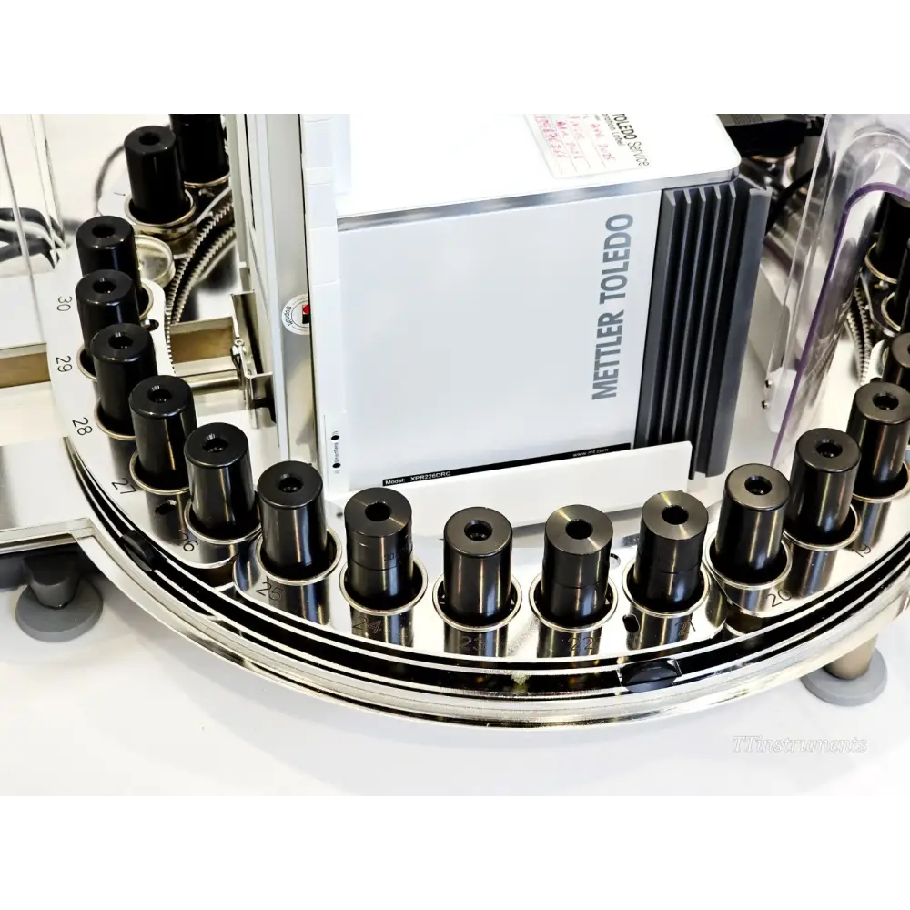 Mettler Toledo XPR226DRQ balance left side profile showing draft shield and housing