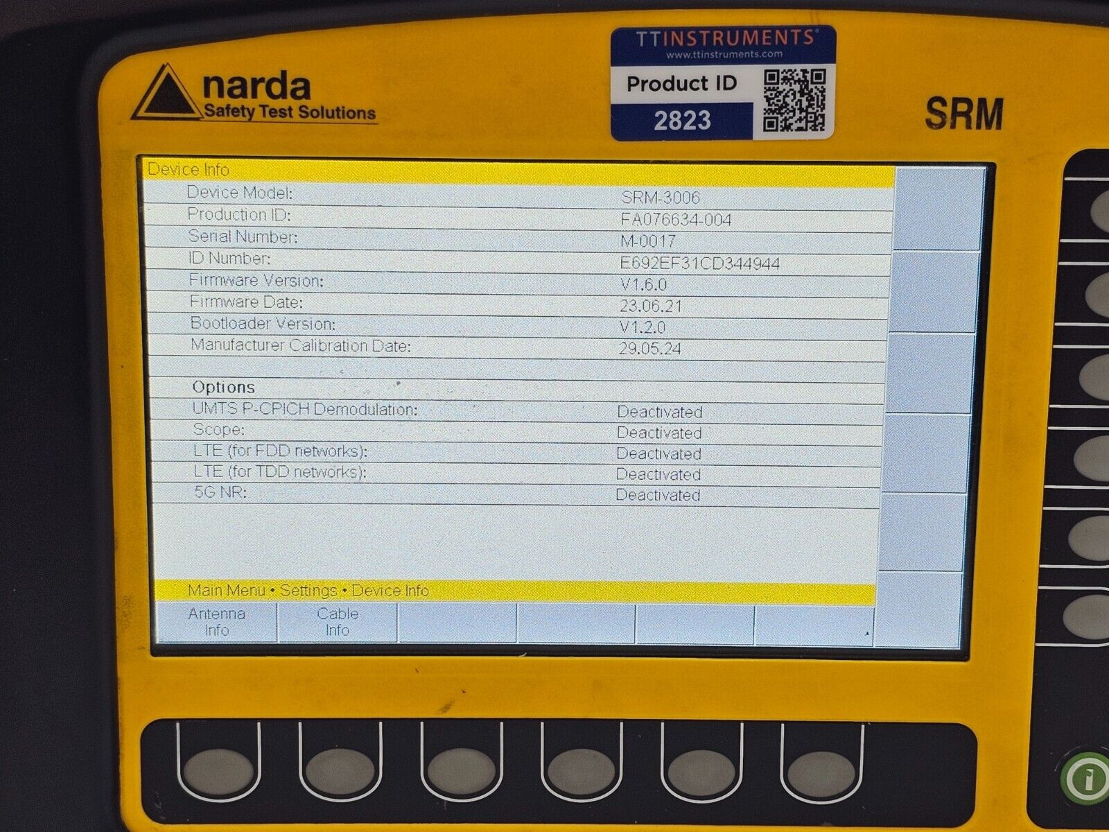 CALIBRATED Narda SRM-3006 Radiation Meter 9 kHz-6 GHz E Field Probe 27MHz - 3GHz