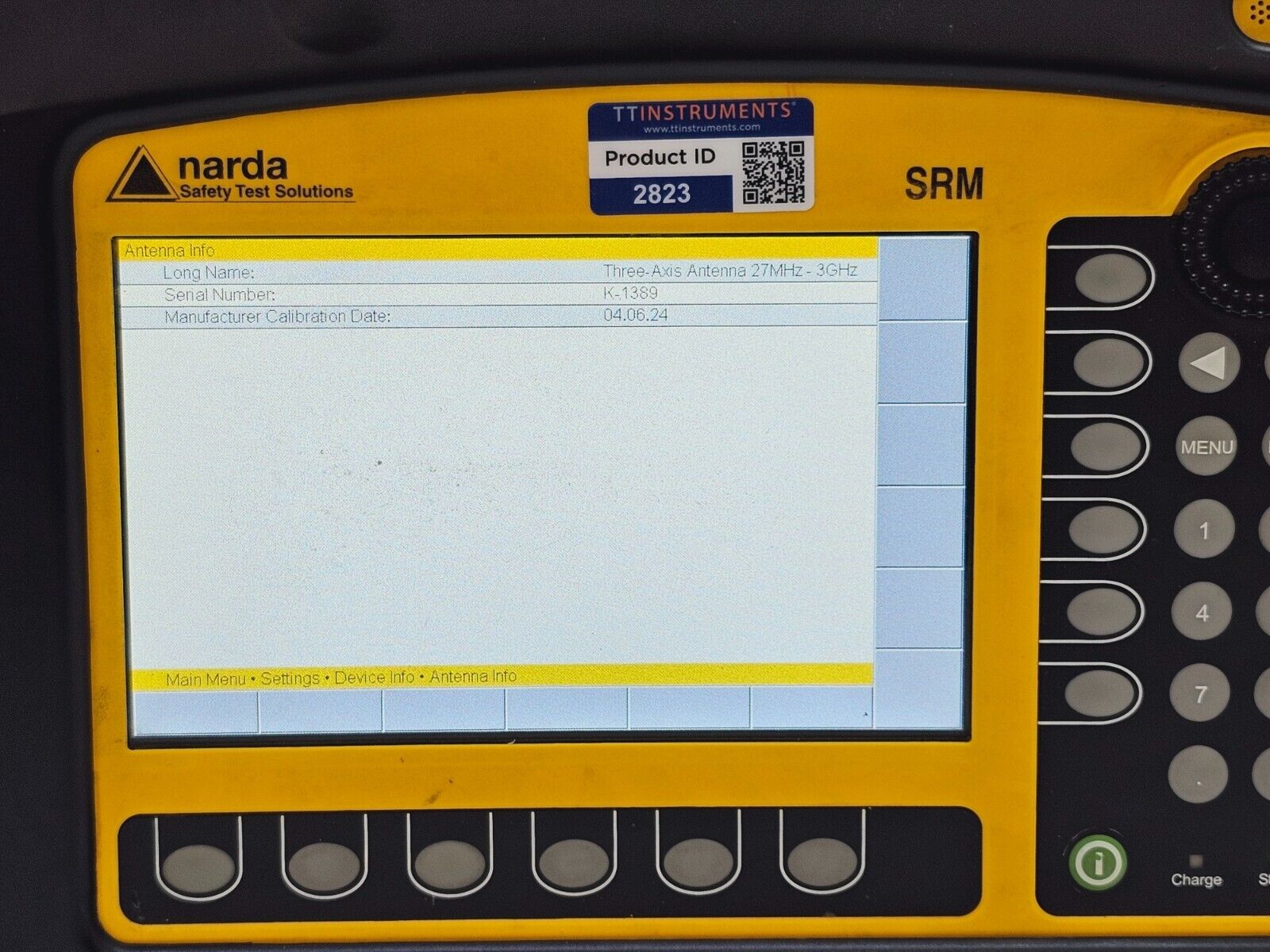 CALIBRATED Narda SRM-3006 Radiation Meter 9 kHz-6 GHz E Field Probe 27MHz - 3GHz