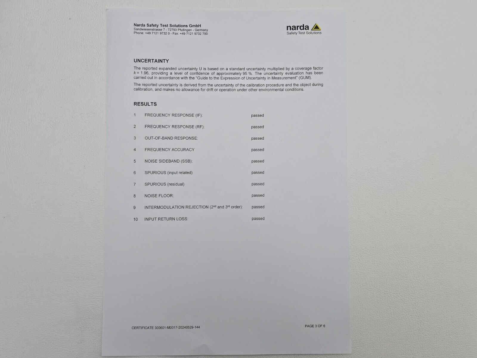 CALIBRATED Narda SRM-3006 Radiation Meter 9 kHz-6 GHz E Field Probe 27MHz - 3GHz