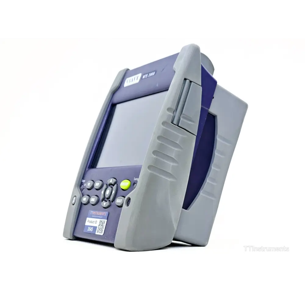 Viavi JDSU MTS 2000 full kit laid out including mainframe, module, power adapter, and stylus
