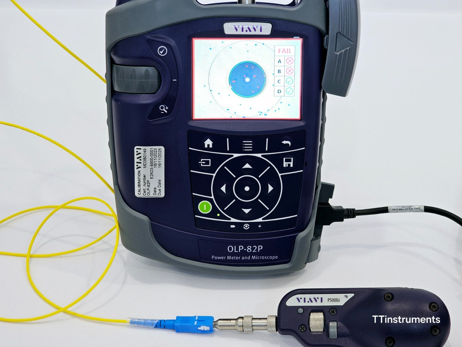 Calibrated Viavi JDSU OLP-82P Power Meter & PCM with P5000i Inspection Scope + T