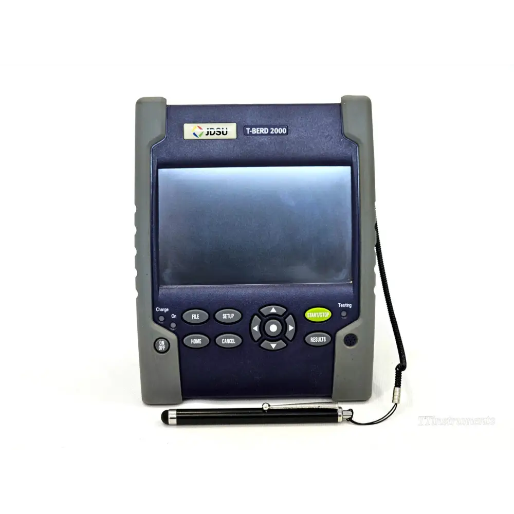 T-BERD 2000 touchscreen display showing OTDR trace interface