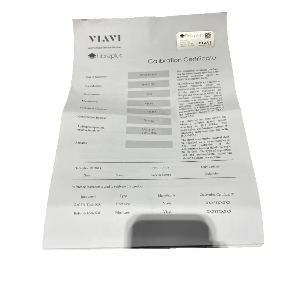 Viavi 4146 QUAD OTDR SM MM module fitted to T-BERD 2000 mainframe