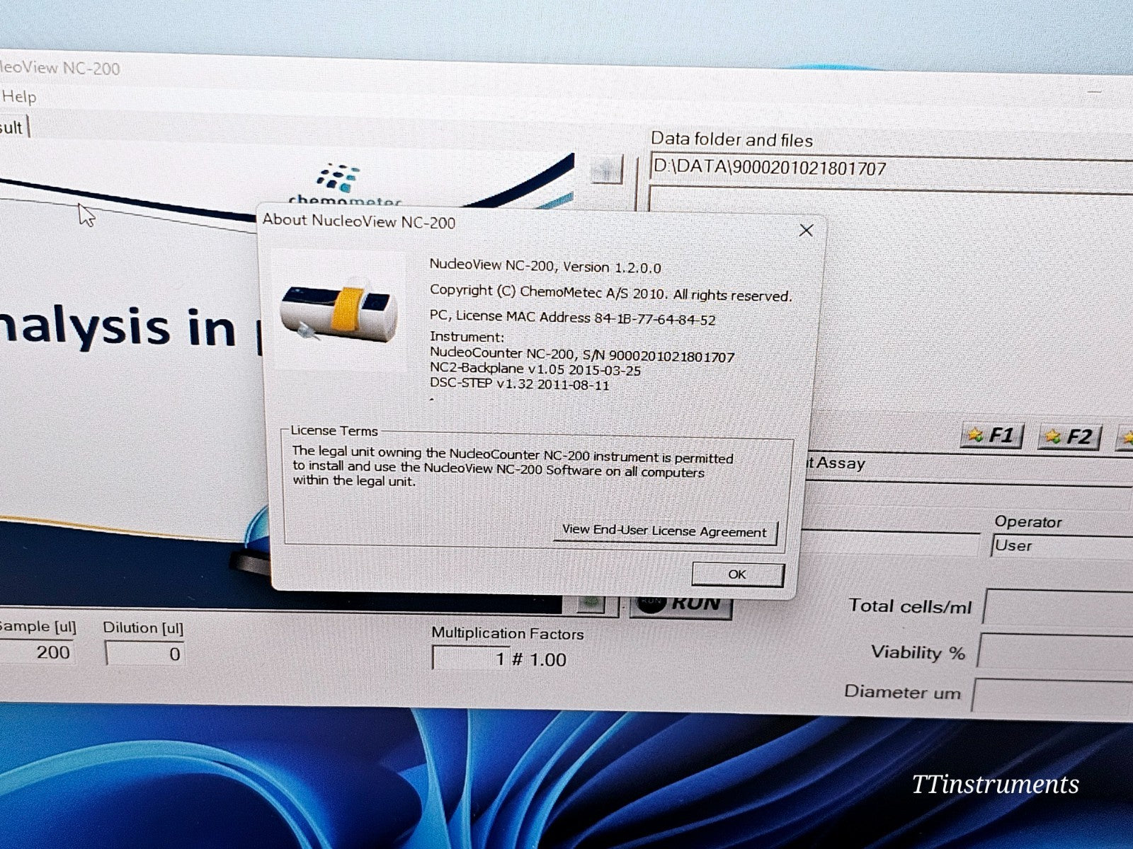 Chemometec A/S NucleoCounter NC-200 P/N: 900-0201 With PC and Licensed Software