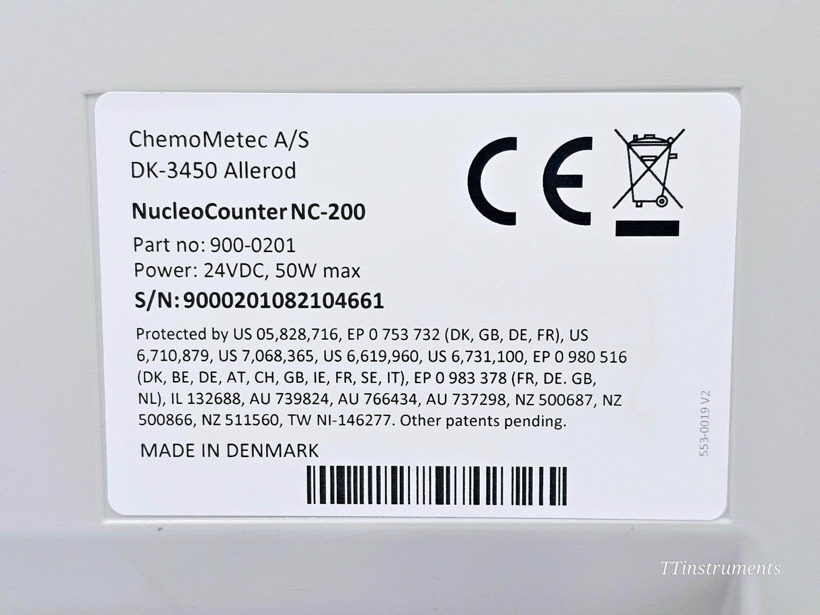 NucleoView NC-200 software interface displayed on laptop screen showing cell count results