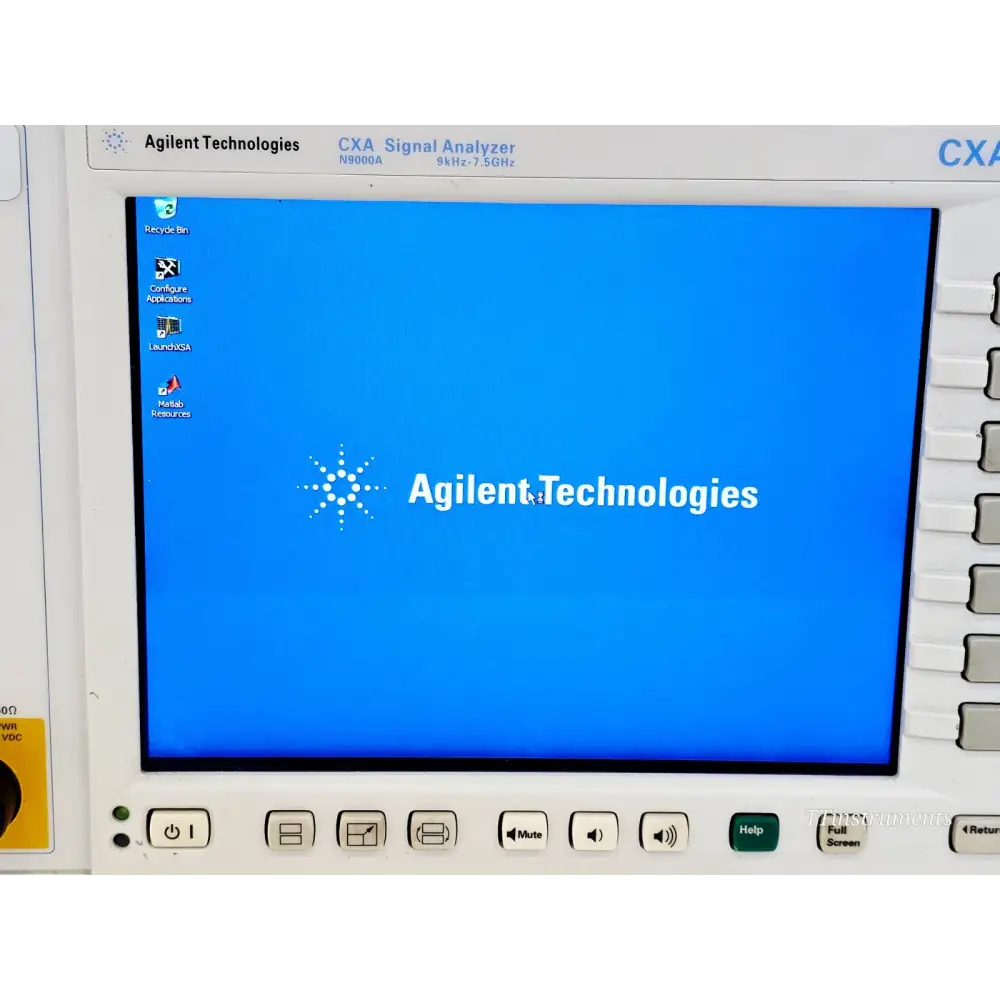 Agilent Keysight CXA N9000A analyser top panel showing instrument label and model number