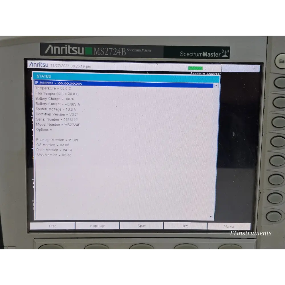 Conditional Cal Anritsu MS2724B Spectrum Master 20 GHz READ Description