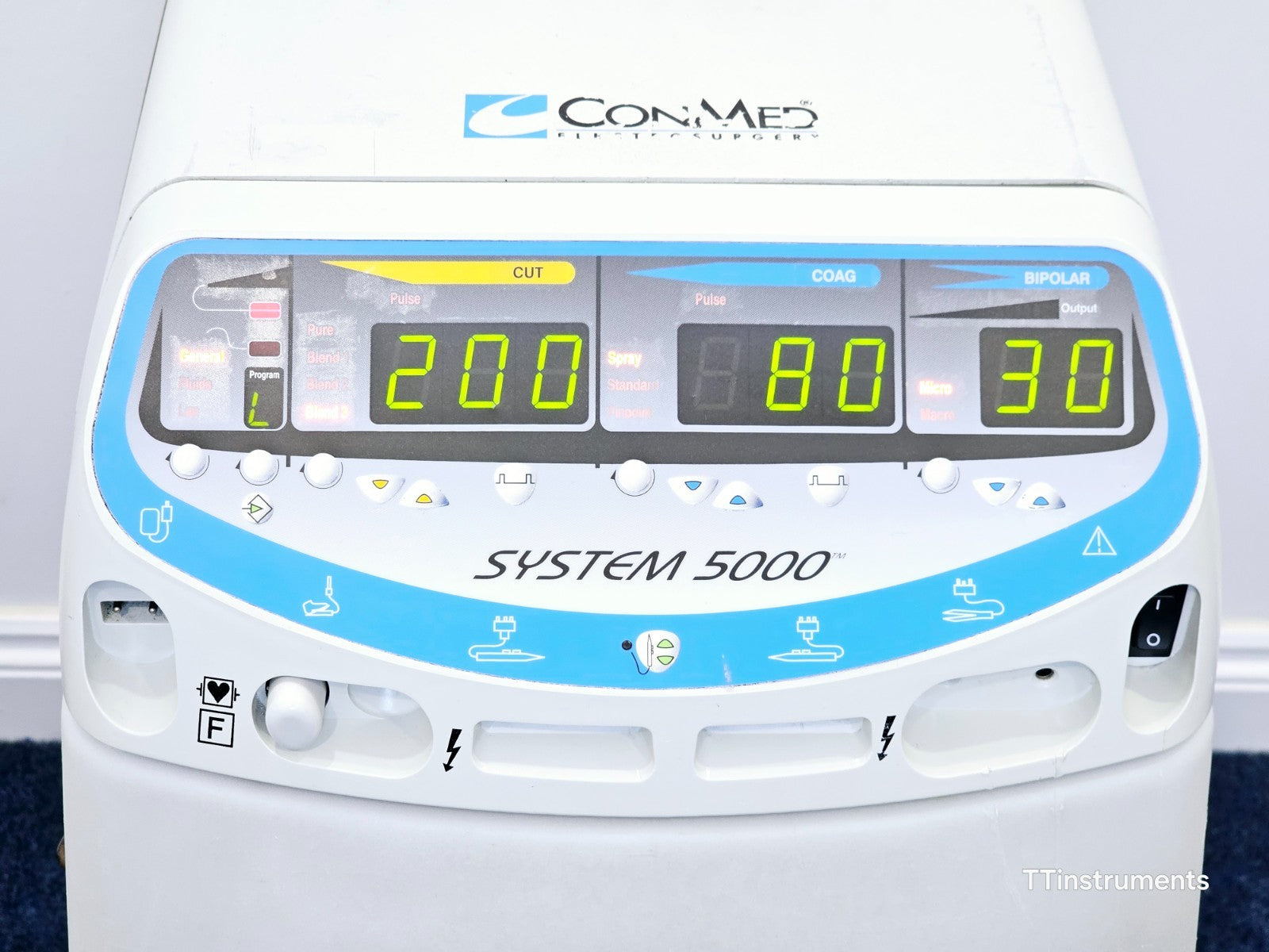 ConMed System 5000 60-8005-001 electrosurgical generator front panel view