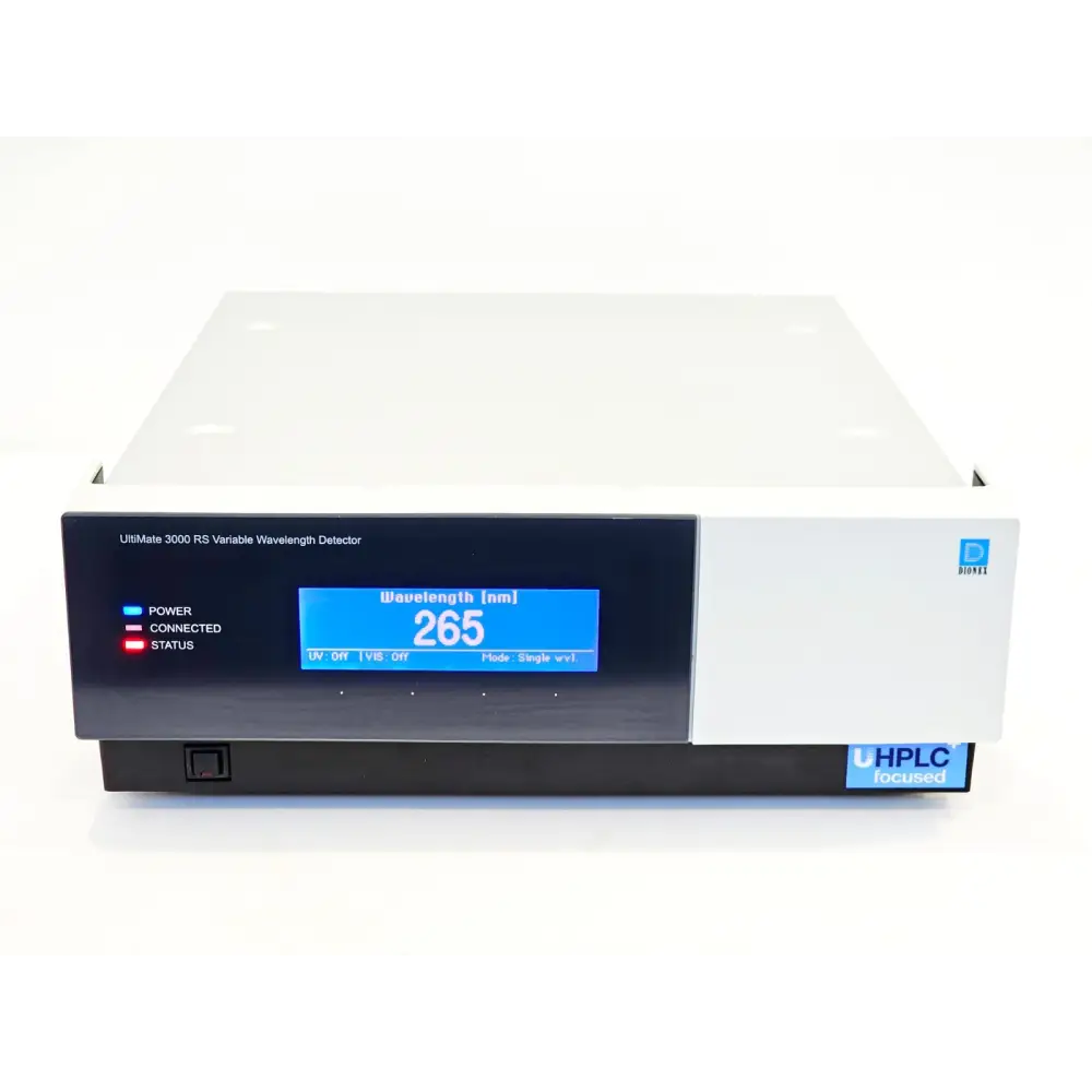 Dionex VWD-3400RS UltiMate 3000 RS Variable Wavelength Detector front panel showing 265 nm display