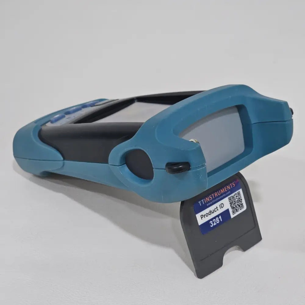 EXFO FIP-400-D display unit showing 8-pin mini-DIN scope port connector interface detail