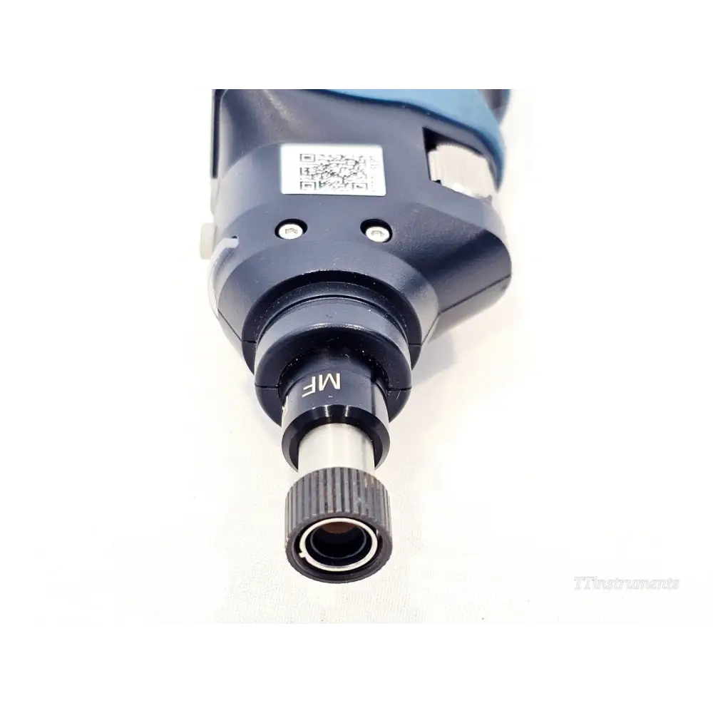 EXFO FIP-435B fibre inspection probe close-up of MF tip nose end showing probe aperture and QR label