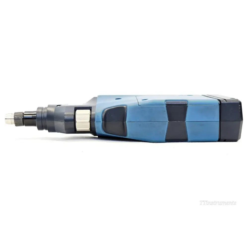 EXFO FIP-435B fibre inspection probe opposite side view showing blue and black housing and tip assembly