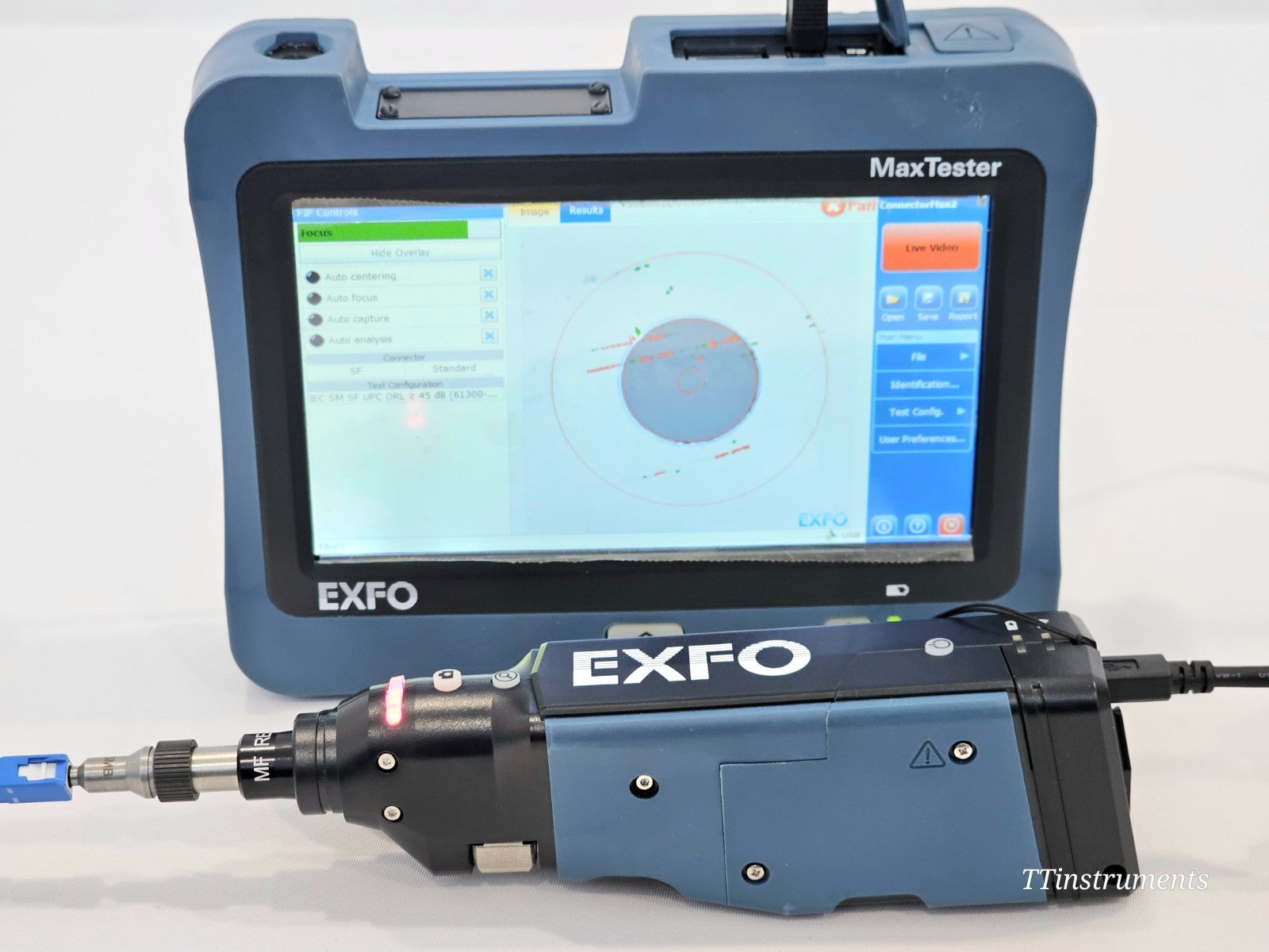 EXFO FIP-435B Wireless Fiber Optic Inspection Scope with 6 Tips + MAX-FIP Viewer