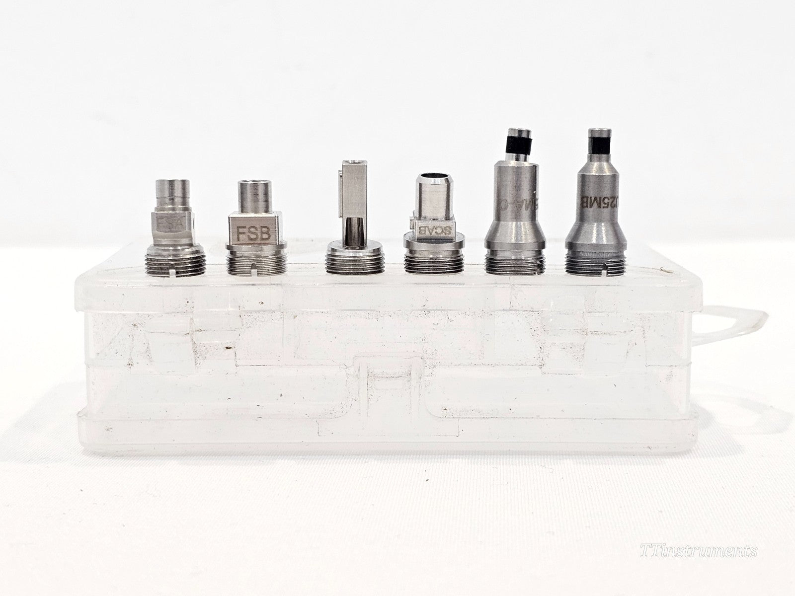EXFO FIP-435B probe with bulkhead LC APC tip for panel connector inspection