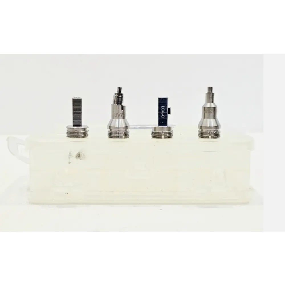 EXFO FIP Series 4x LC tip set showing PC and APC patchcord and bulkhead adapter tips for 1.25mm ferrules