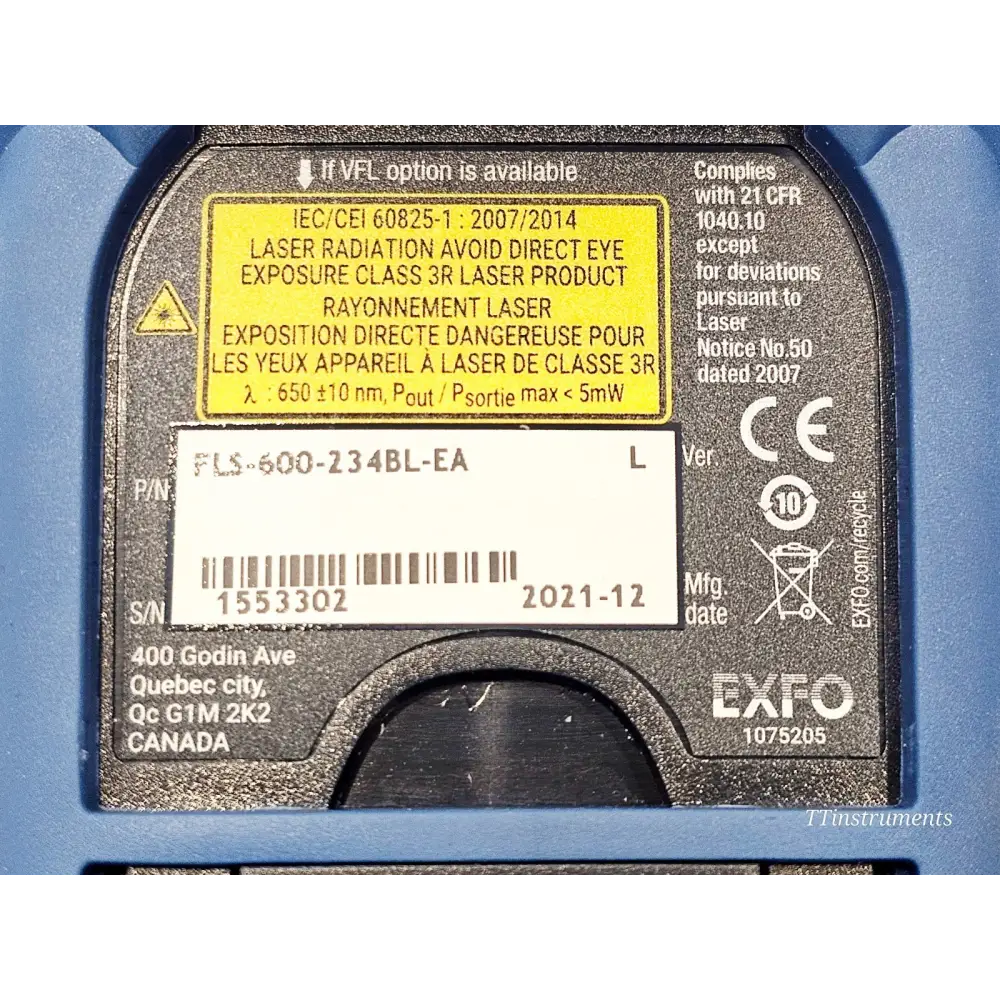 EXFO FLS-600 Light Source FLS-600-234BL 1310/1550/1625nm APC-SC8