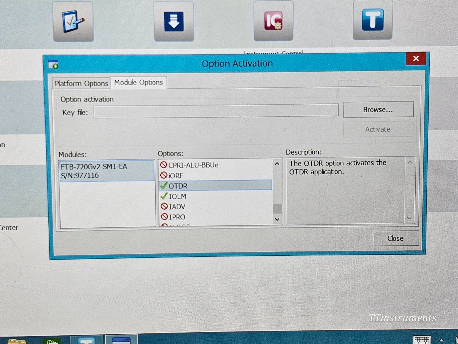 EXFO FTB-1 Pro FTB-720Gv2-SM1 1310/1550 nm OTDR iOLM APC-SC FTB-720 SM1