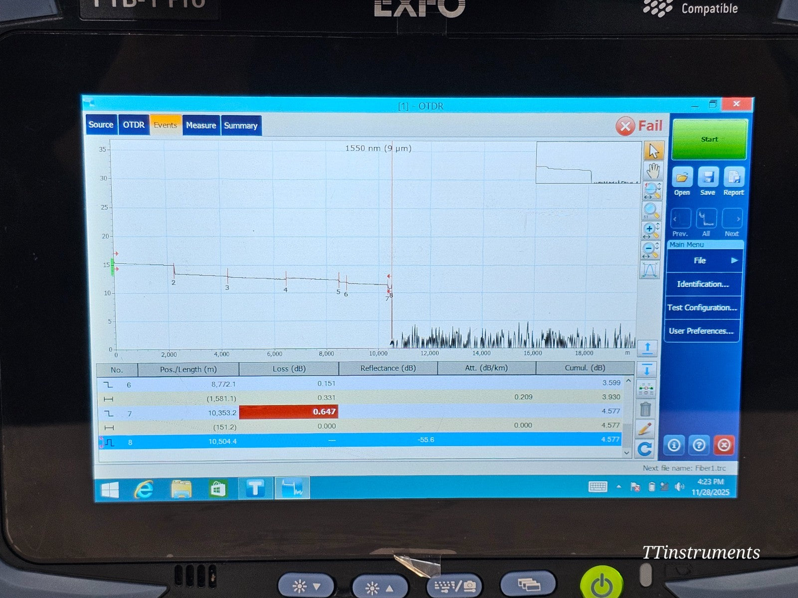 EXFO FTB-1 Pro FTB-720Gv2-SM1 1310/1550 nm OTDR iOLM APC-SC FTB-720 SM1