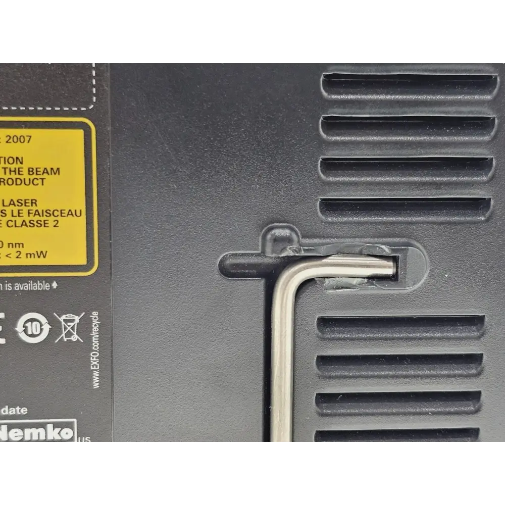 EXFO FTB-1 Pro FTB-730Gv2 OTDR module detail showing model label and serial number area