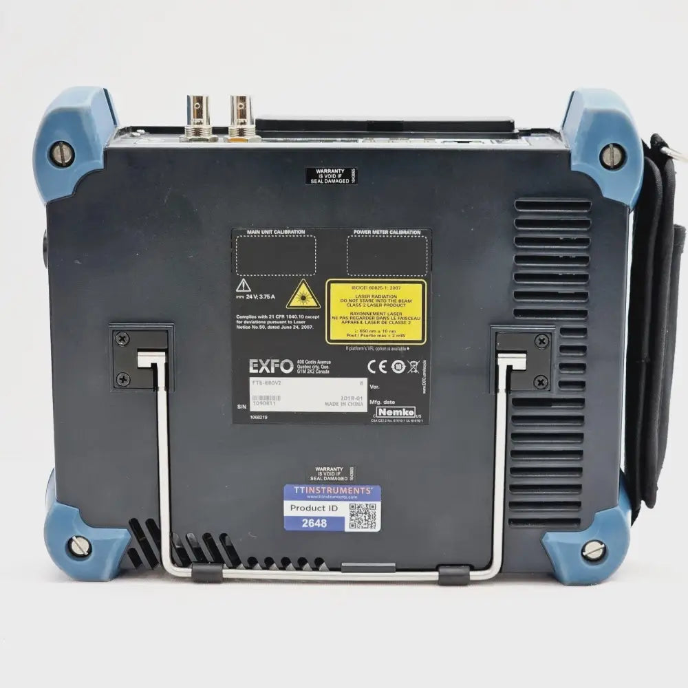 EXFO FTB-1 Pro side view showing USB and connectivity ports