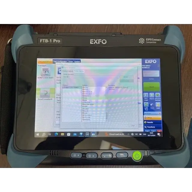 EXFO FTB-1 Pro RFC 2544 Ethernet benchmarking test screen