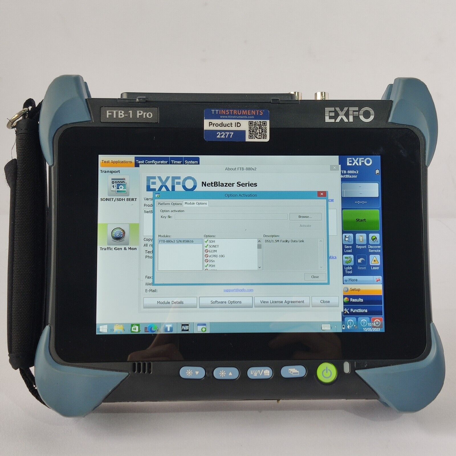 EXFO FTB-1 Pro w/ FTB-880v2 NetBlazer GigE Optical Electrical Tester 1G Gigabit