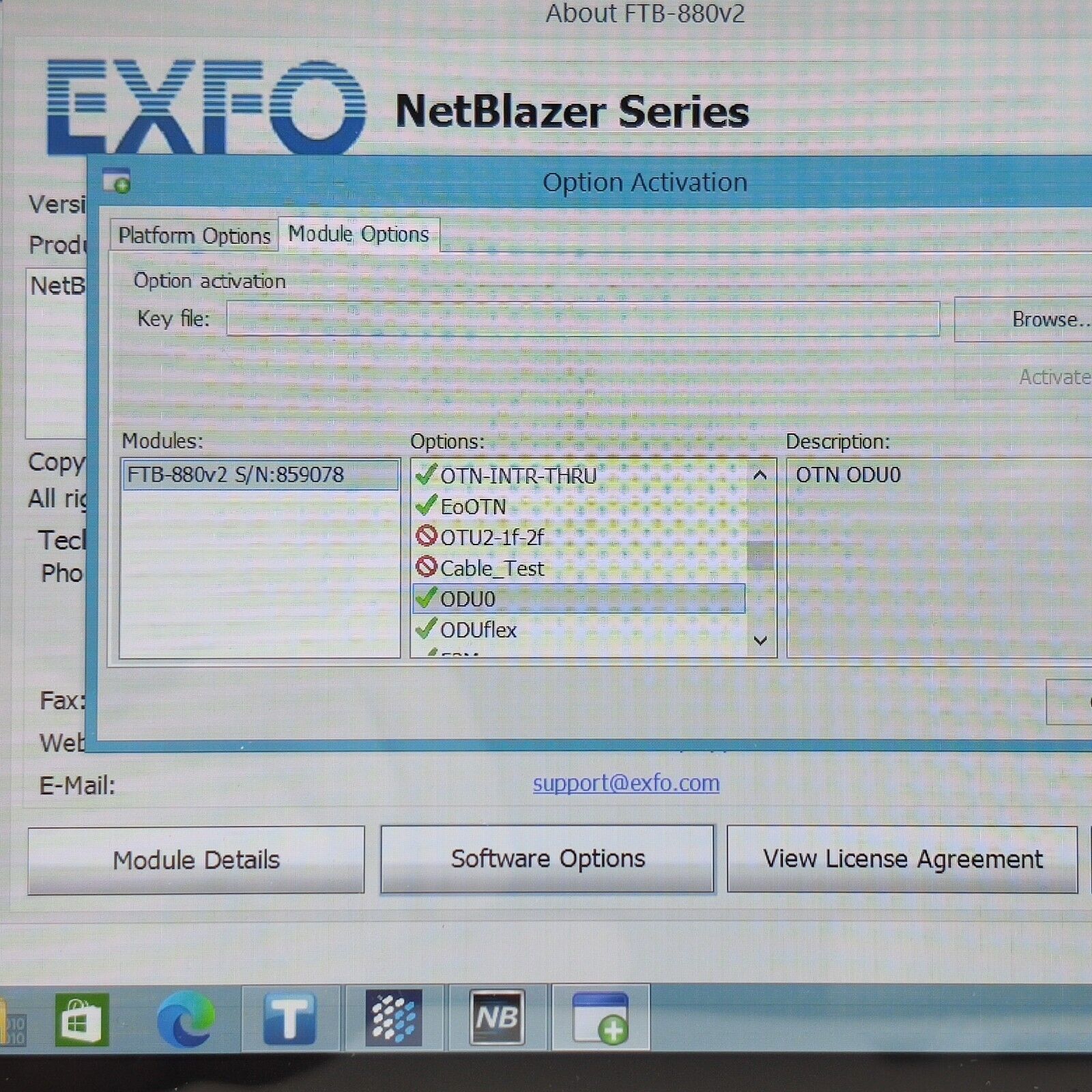 EXFO FTB-1 Pro w/ FTB-880v2 NetBlazer L2 OTN ODU 52M iORF PIM Loaded w/ Options