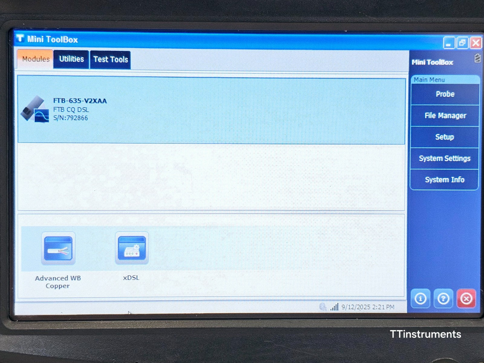 EXFO FTB-1 with FTB-635 DSL Tester FTB CQ DSL FTB-635-V2XAA